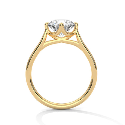 2CT Lab Grown Diamond Solitaire Engagement Ring | VVS Clarity Round Cut |  Solid Gold | Minimalist Lab Diamond Ring | Customizable Gift