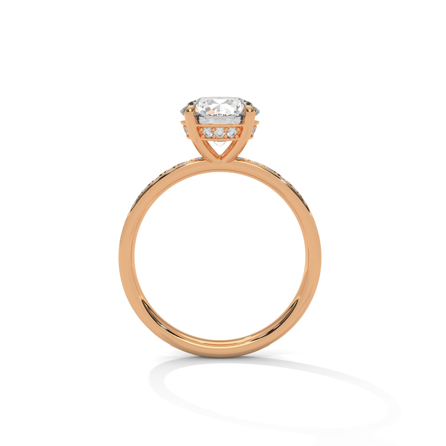 1ct Lab Diamond Engagement Ring | Round Cut Solitaire with Side Stones | 14K 18K 10K Gold & 925 Silver | Dainty Sparkle Ring | Maz Jewels