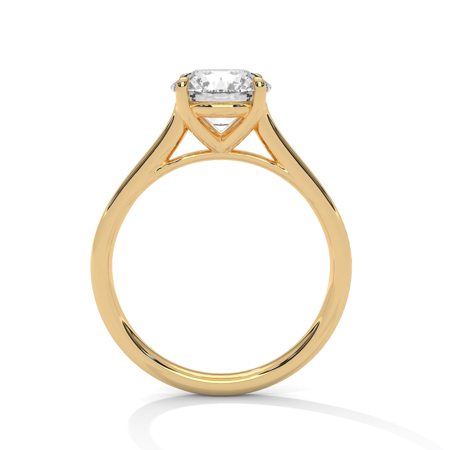 Elegant 2ct Lab Diamond Solitaire Engagement Ring | 14K Yellow, Rose & White Gold | Minimalist Round Cut Proposal Ring | Custom Gold Jewelry