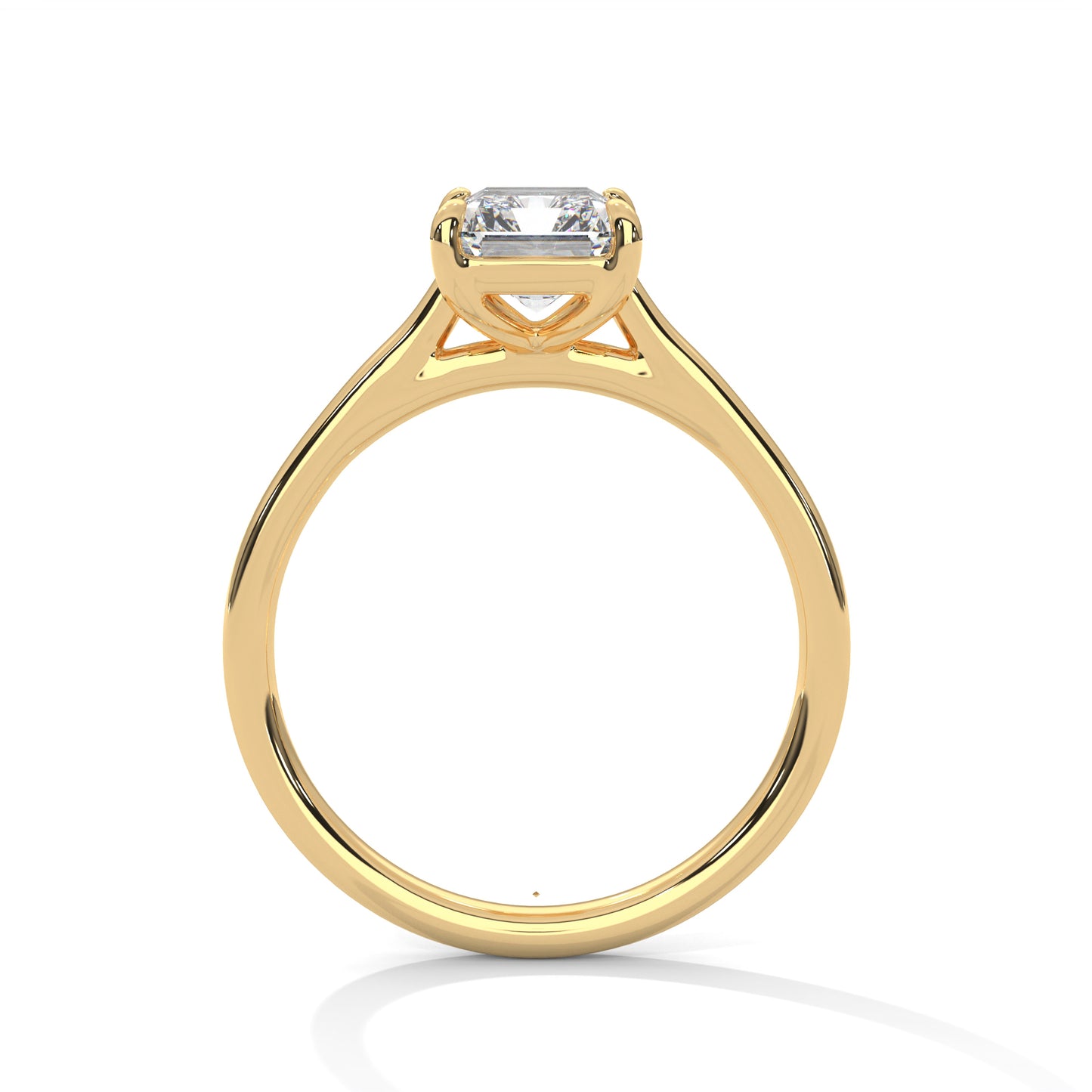 Emerald Cut Lab Diamond Engagement Ring 2ct – White/Rose/Yellow Gold Solitaire Ring | VVS Clarity | Modern Minimalist Wedding Ring