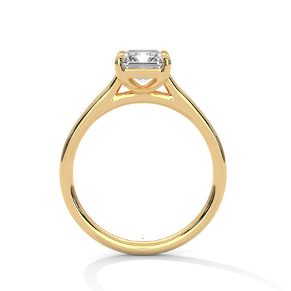 Emerald Cut Lab Diamond Engagement Ring 2ct – White/Rose/Yellow Gold Solitaire Ring | VVS Clarity | Modern Minimalist Wedding Ring
