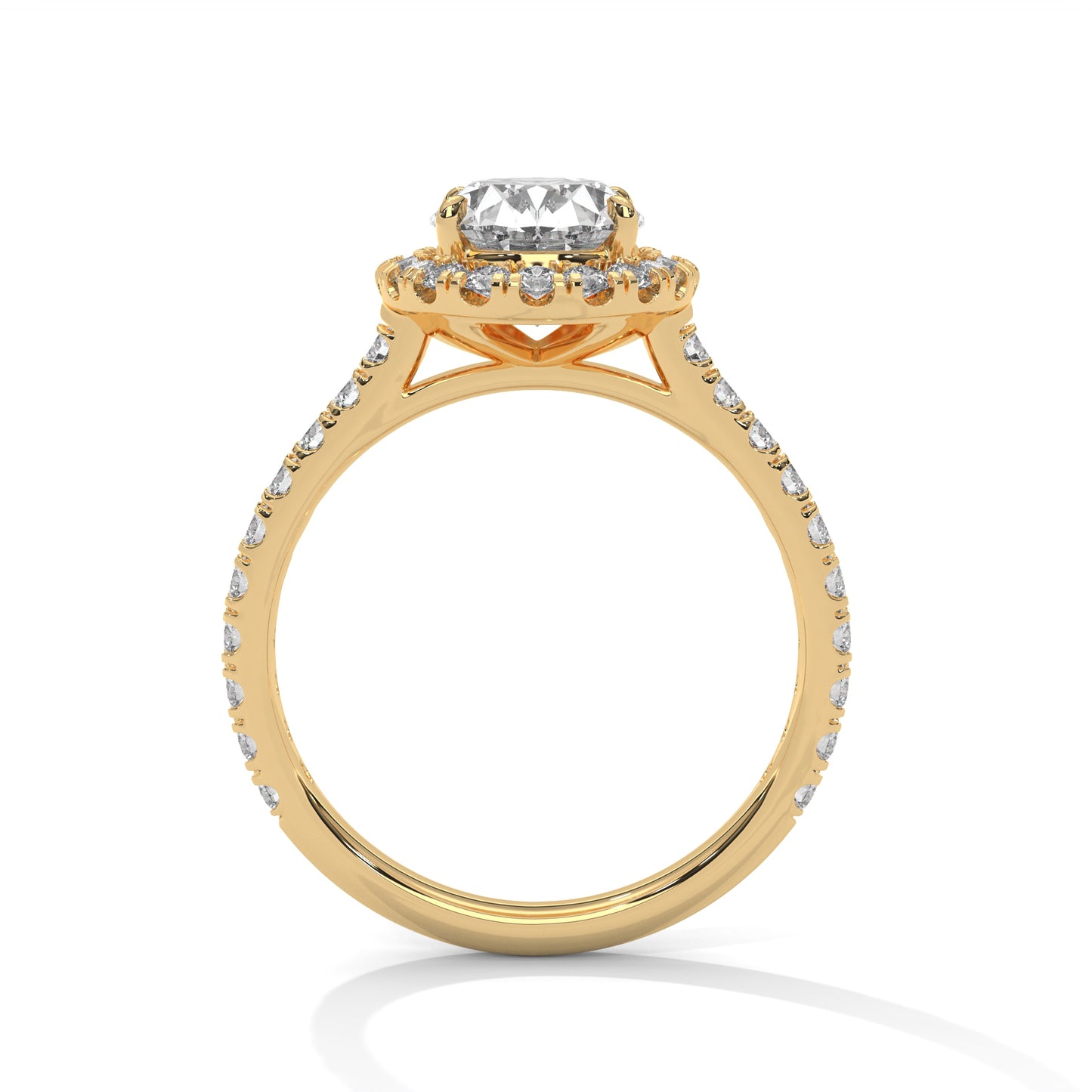 Oval Halo Lab Diamond Engagement Ring | 2ct VVS EF CVD Lab Diamond | Solid Gold Ring | Hidden Halo Ring | Yellow, Rose & White Gold Options