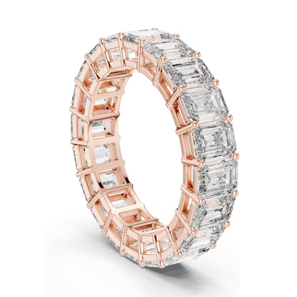 6.00 CT Emerald Cut Lab Diamond Eternity Band for Women | VVS-VS EF Clarity | 18KT, 14KT, 10KT Gold & 925 Silver | Rose, Yellow, White Gold & Moissanite Options