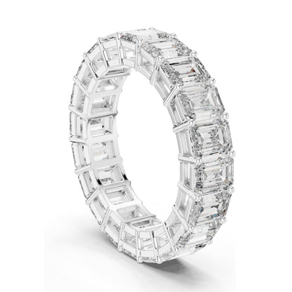 6.00 CT Emerald Cut Lab Diamond Eternity Band for Women | VVS-VS EF Clarity | 18KT, 14KT, 10KT Gold & 925 Silver | Rose, Yellow, White Gold & Moissanite Options