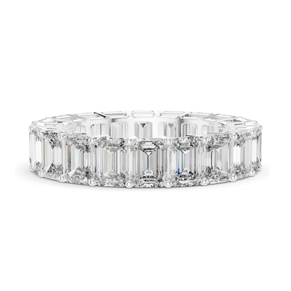6.00 CT Emerald Cut Lab Diamond Eternity Band for Women | VVS-VS EF Clarity | 18KT, 14KT, 10KT Gold & 925 Silver | Rose, Yellow, White Gold & Moissanite Options