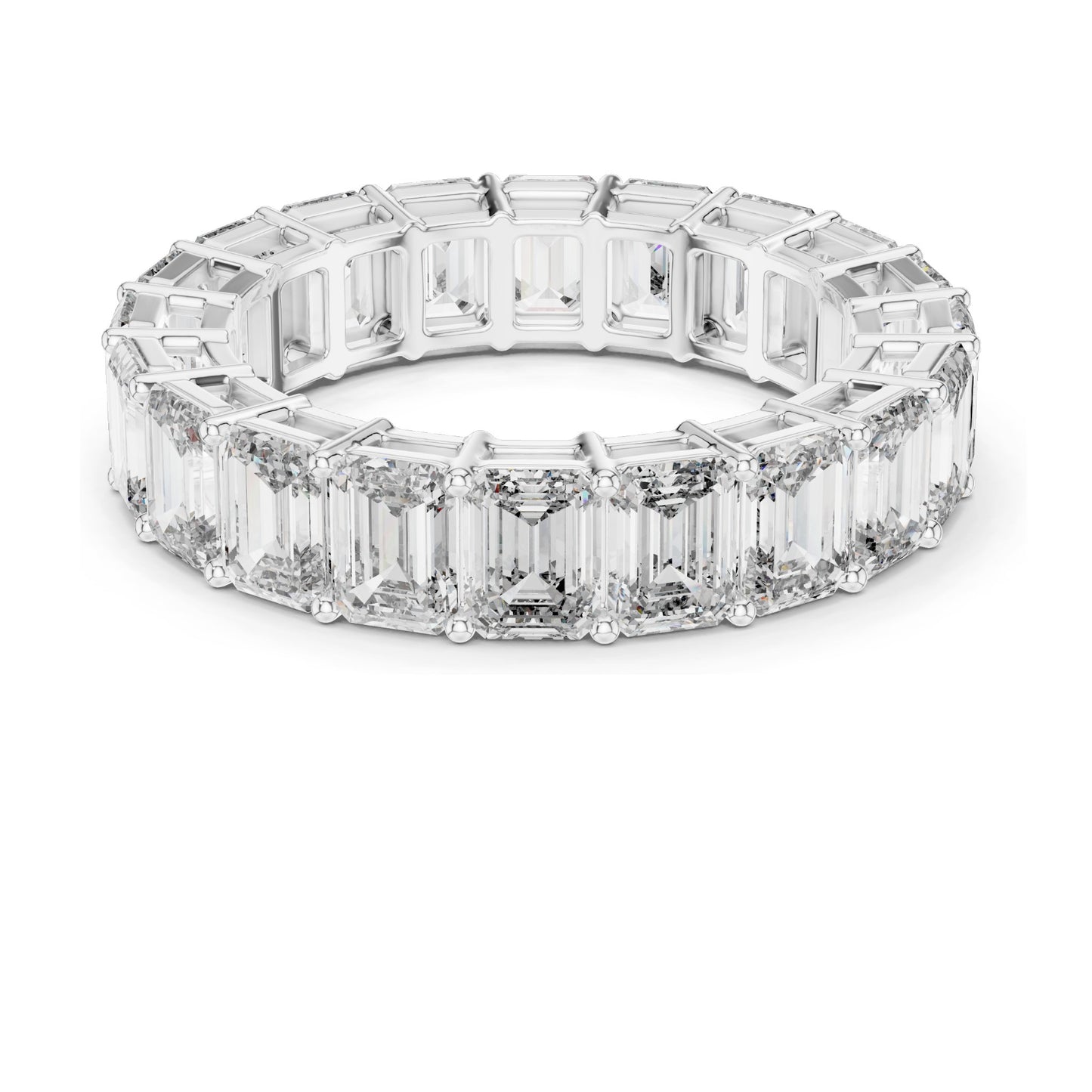 6.00 CT Emerald Cut Lab Diamond Eternity Band for Women | VVS-VS EF Clarity | 18KT, 14KT, 10KT Gold & 925 Silver | Rose, Yellow, White Gold & Moissanite Options