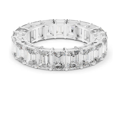 6.00 CT Emerald Cut Lab Diamond Eternity Band for Women | VVS-VS EF Clarity | 18KT, 14KT, 10KT Gold & 925 Silver | Rose, Yellow, White Gold & Moissanite Options