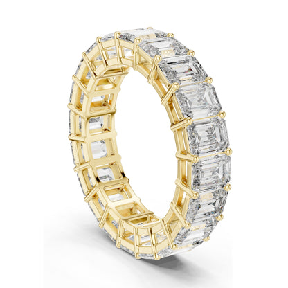 6.00 CT Emerald Cut Lab Diamond Eternity Band for Women | VVS-VS EF Clarity | 18KT, 14KT, 10KT Gold & 925 Silver | Rose, Yellow, White Gold & Moissanite Options