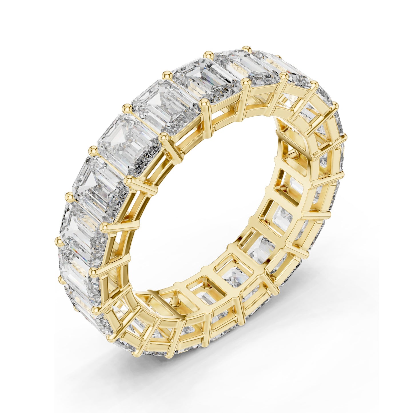 6.00 CT Emerald Cut Lab Diamond Eternity Band for Women | VVS-VS EF Clarity | 18KT, 14KT, 10KT Gold & 925 Silver | Rose, Yellow, White Gold & Moissanite Options