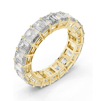 6.00 CT Emerald Cut Lab Diamond Eternity Band for Women | VVS-VS EF Clarity | 18KT, 14KT, 10KT Gold & 925 Silver | Rose, Yellow, White Gold & Moissanite Options