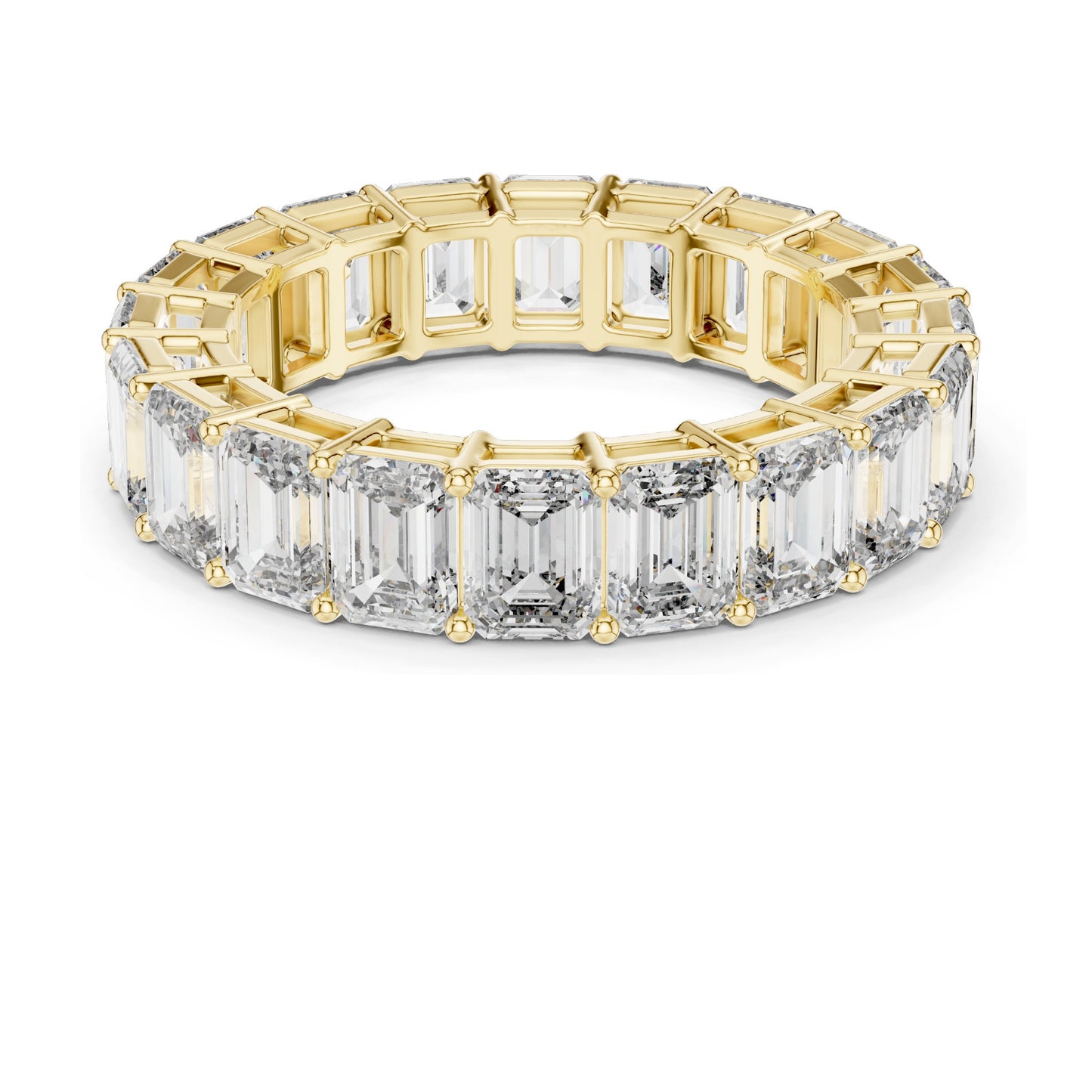 6.00 CT Emerald Cut Lab Diamond Eternity Band for Women | VVS-VS EF Clarity | 18KT, 14KT, 10KT Gold & 925 Silver | Rose, Yellow, White Gold & Moissanite Options