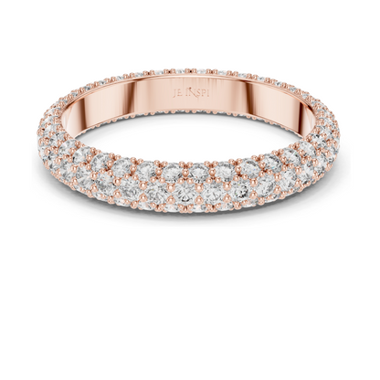 1.512 CT Round Brilliant Pavé Triple-Row Eternity Ring for Women 💍 VVS-VS EF CVD Lab Diamonds | 18KT, 14KT, 10KT & 925 Silver | Rose, Yellow, White Gold & Moissanite