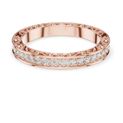 0.50 CT Round Brilliant Cut Lab Diamond Eternity Band for Women | VVS-VS EF Clarity | 18KT, 14KT, 10KT Gold & 925 Silver | Rose, Yellow, White Gold & Moissanite Options