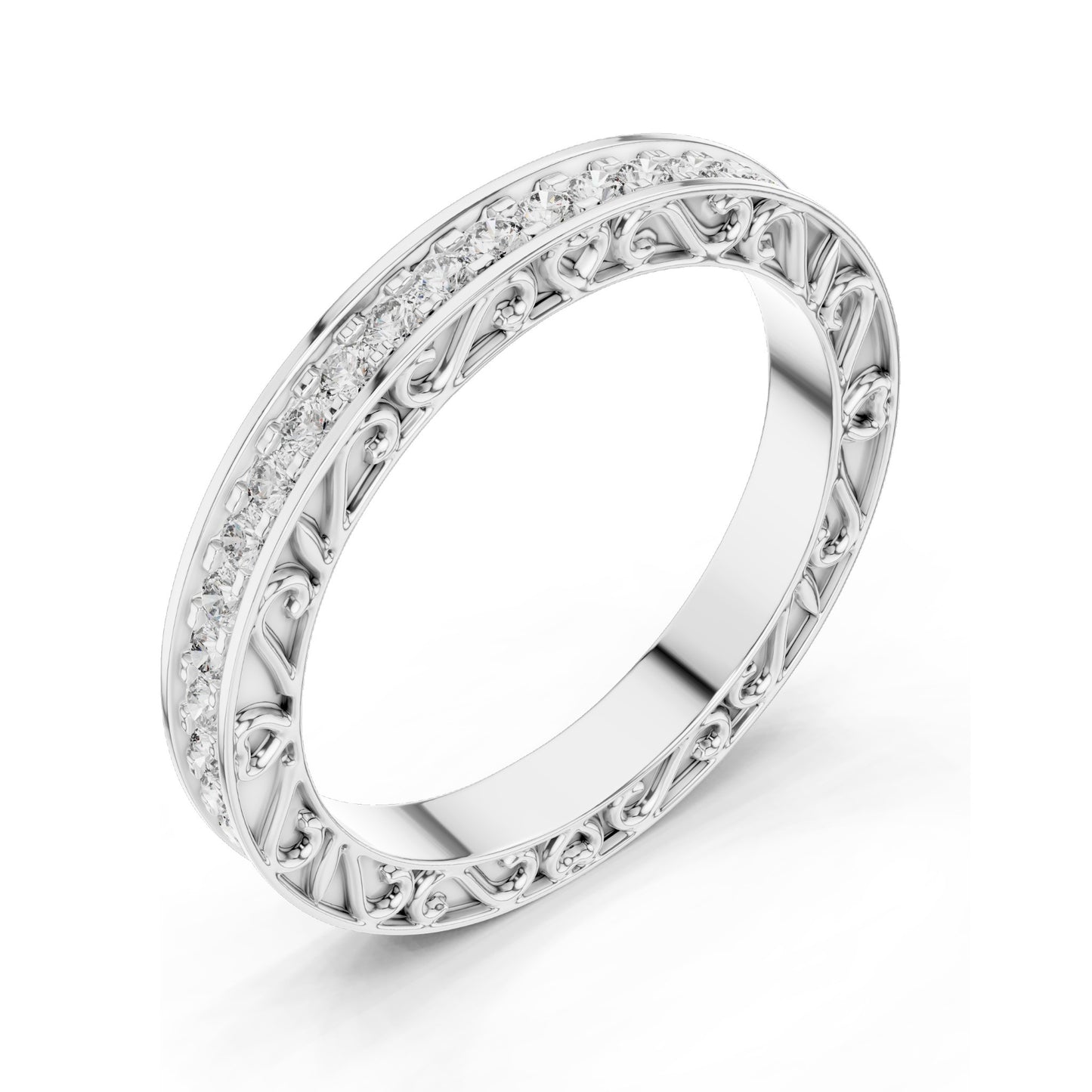 0.50 CT Round Brilliant Cut Lab Diamond Eternity Band for Women | VVS-VS EF Clarity | 18KT, 14KT, 10KT Gold & 925 Silver | Rose, Yellow, White Gold & Moissanite Options