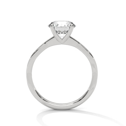 Classic Round Cut Solitaire Engagement Ring | 2ct Lab Diamond Ring in Yellow, White & Rose Gold | Dainty Twisted Shank Promise Ring