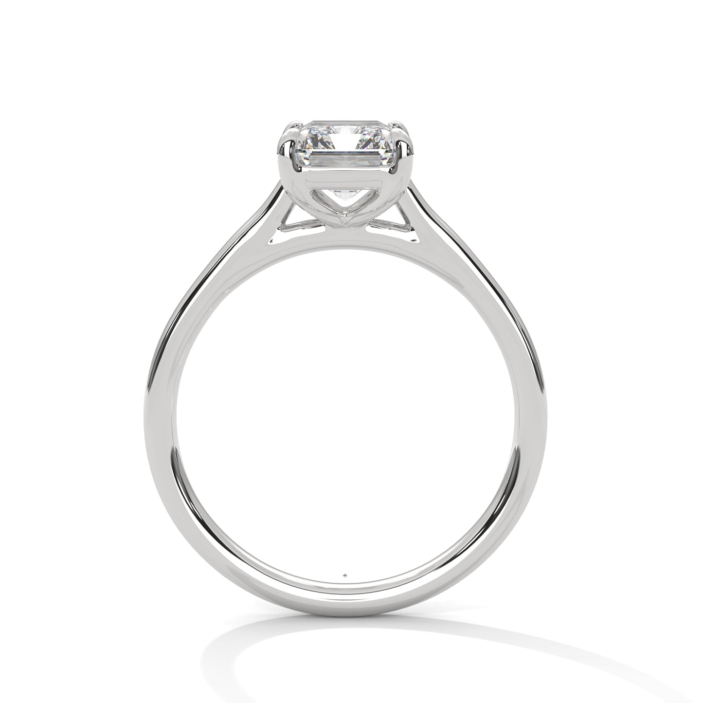 Emerald Cut Lab Diamond Engagement Ring 2ct – White/Rose/Yellow Gold Solitaire Ring | VVS Clarity | Modern Minimalist Wedding Ring