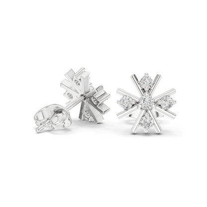 0.32 CT Lab Diamond Starburst Stud Earrings for Women | Round Cut VVS-VS EF Clarity | 18KT, 14KT, 10KT Gold & 925 Silver | Rose, Yellow, White Gold & Moissanite Options