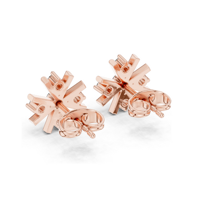 0.32 CT Lab Diamond Starburst Stud Earrings for Women | Round Cut VVS-VS EF Clarity | 18KT, 14KT, 10KT Gold & 925 Silver | Rose, Yellow, White Gold & Moissanite Options