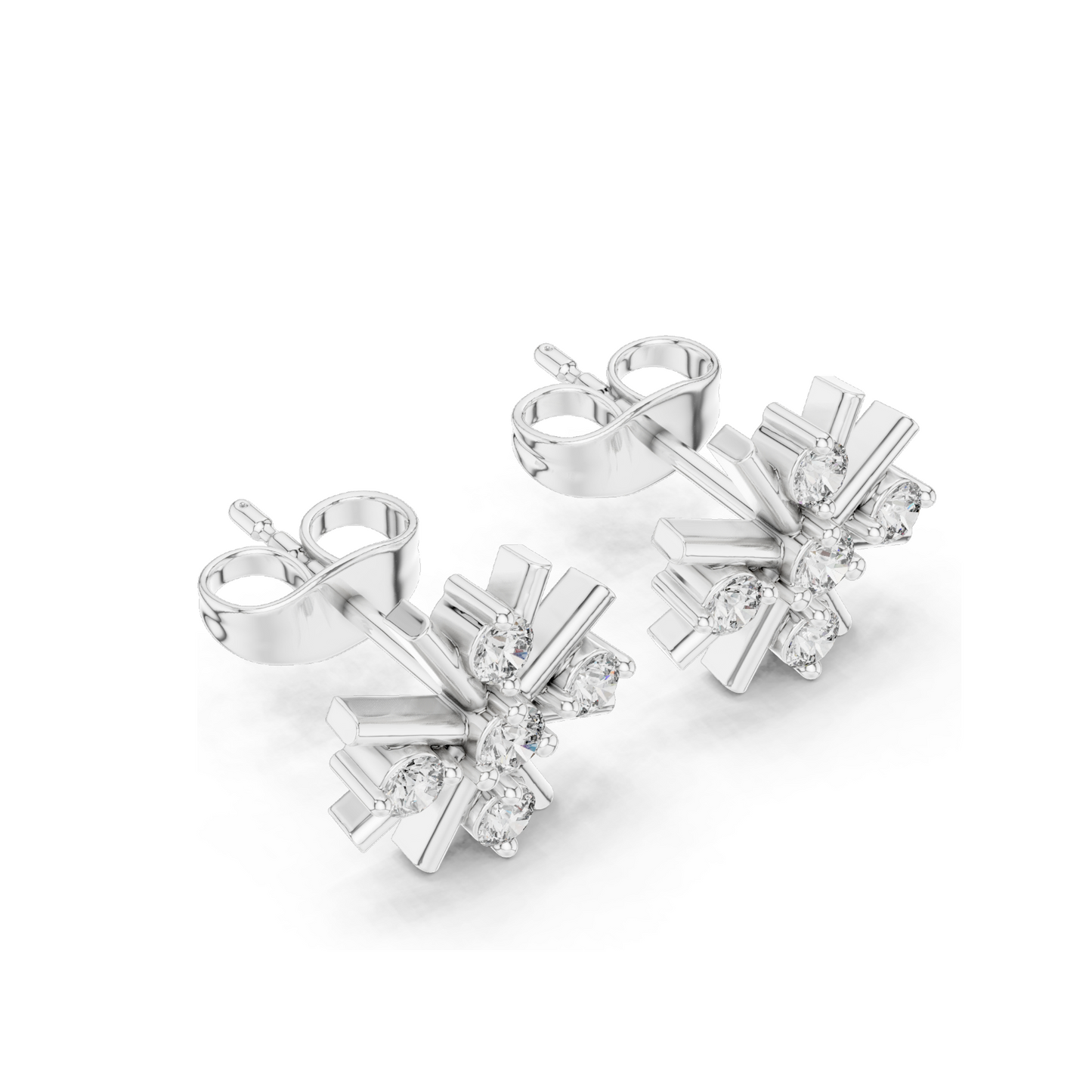 0.32 CT Lab Diamond Starburst Stud Earrings for Women | Round Cut VVS-VS EF Clarity | 18KT, 14KT, 10KT Gold & 925 Silver | Rose, Yellow, White Gold & Moissanite Options
