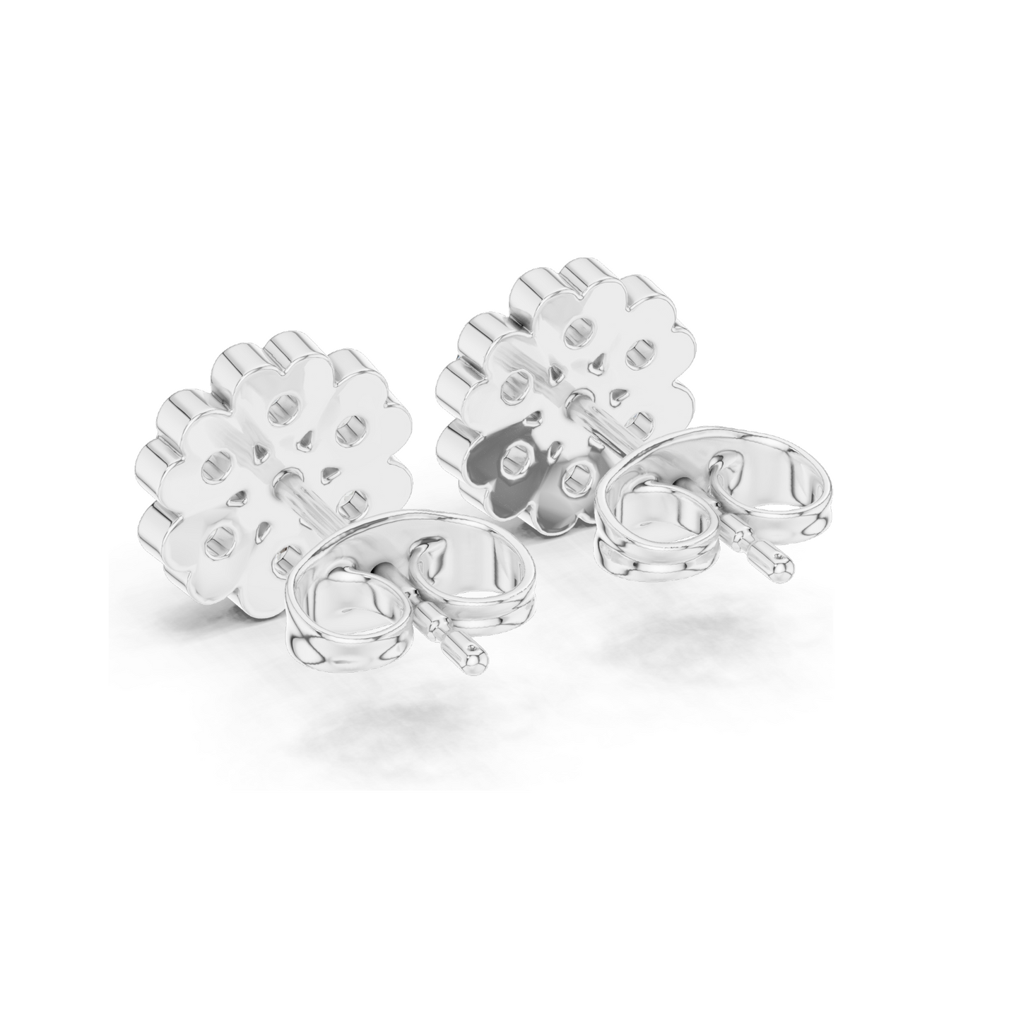 0.51 CT Lab Diamond Floral Stud Earrings for Women | Round Brilliant Cut | VVS-VS EF Clarity | 18KT, 14KT, 10KT Gold & 925 Silver | Rose, Yellow, White Gold & Moissanite Options