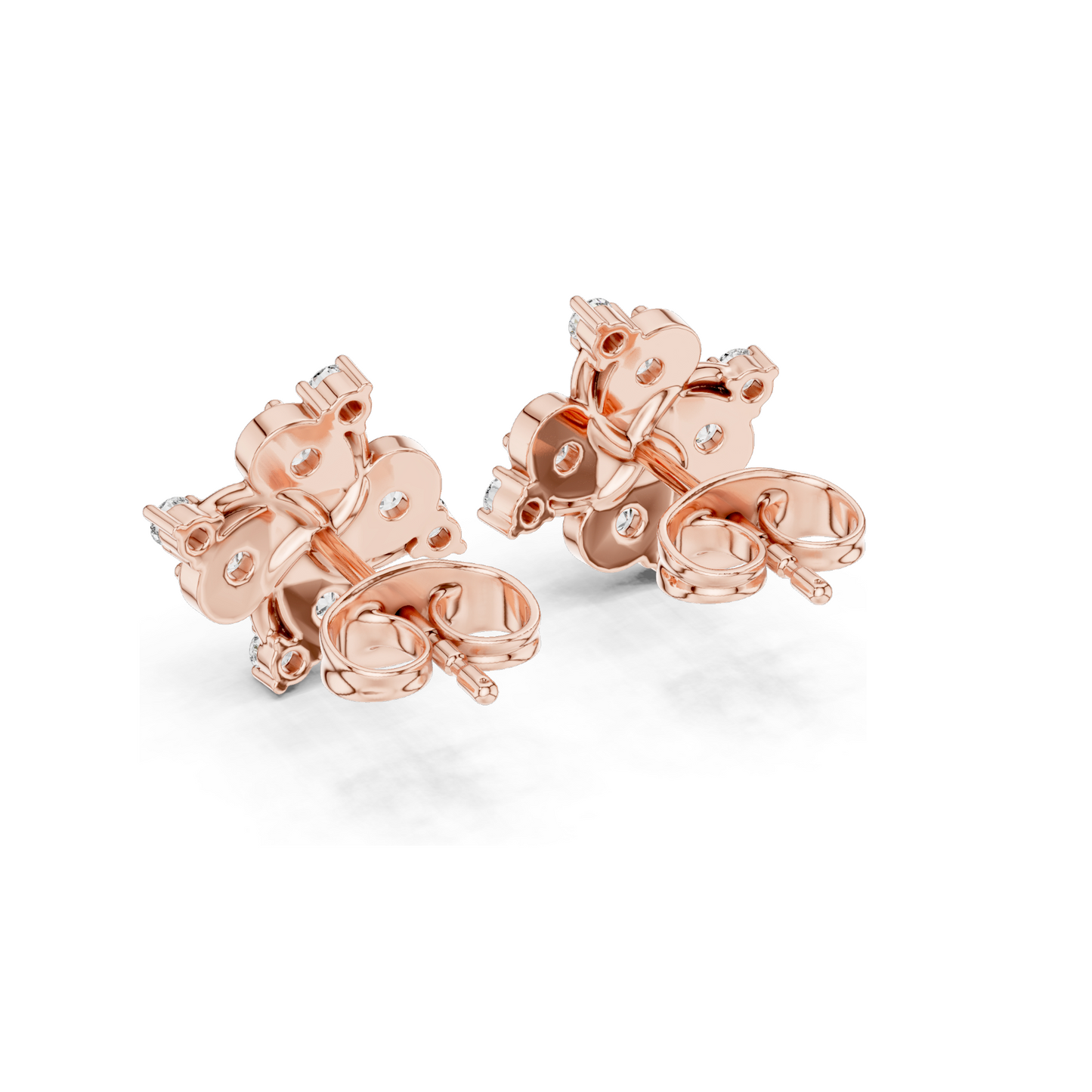0.56 CT Lab Diamond Floral Cluster Stud Earrings | VVS-VS EF Clarity | 18KT, 14KT, 10KT Gold & 925 Silver | Rose, Yellow, White Gold & Moissanite Options