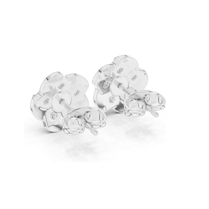 0.55 CT Lab Grown Diamond Floral Stud Earrings | VVS-VS EF Clarity | 18KT, 14KT, 10KT Gold & 925 Silver | Rose, Yellow, White Gold | Moissanite Options