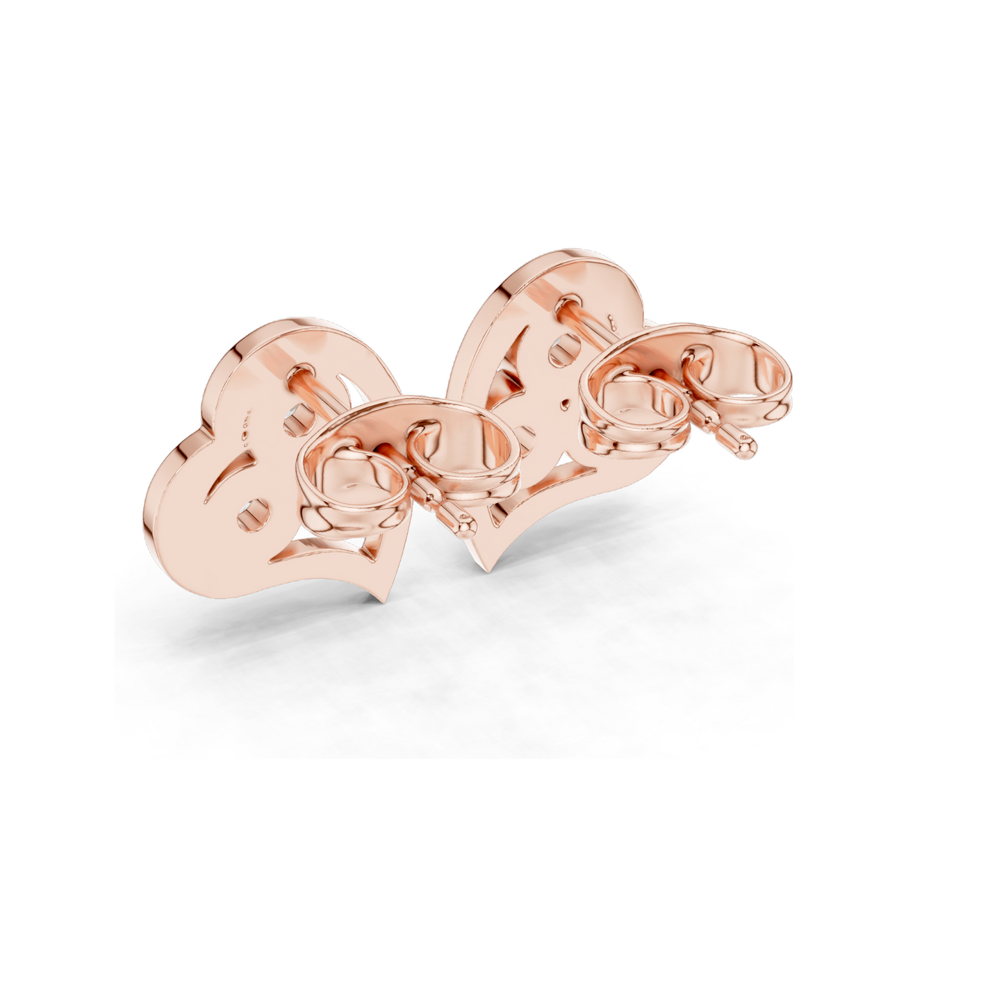 0.39 CT Lab Diamond Heart Stud Earrings | VVS–VS EF Clarity CVD Diamonds | 18KT, 14KT, 10KT Gold & 925 Silver | Moissanite Options | Yellow, Rose, White Gold