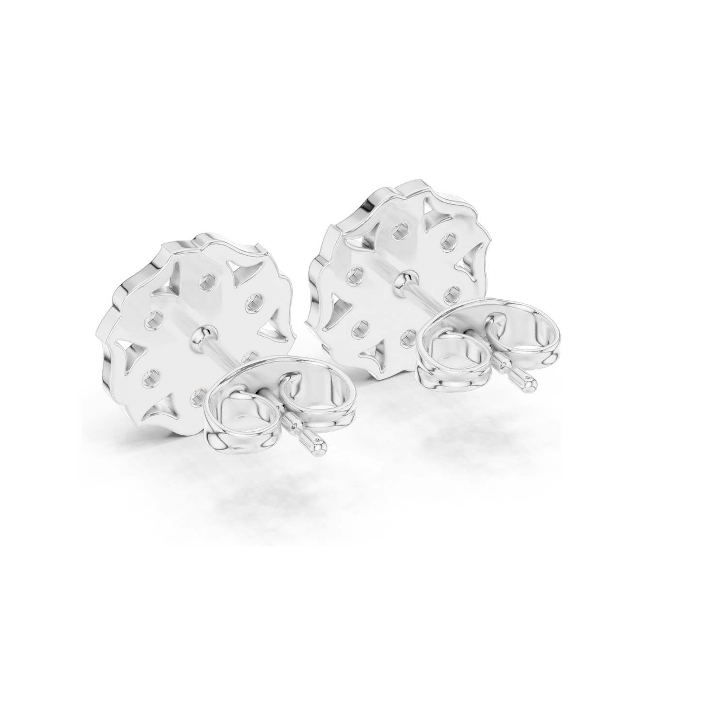 0.45 CT Lab Diamond Floral Stud Earrings | VVS-VS EF Clarity | 18KT, 14KT, 10KT Gold & 925 Silver | Rose, Yellow, White Gold | Moissanite Options