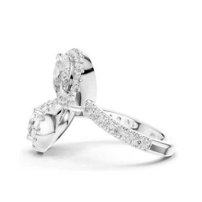 2.63 CT Pear-Shaped Lab Diamond Halo Ring for Women | VVS-VS EF Clarity | 18KT, 14KT, 10KT Gold & 925 Silver | Rose, Yellow, White Gold & Moissanite Options