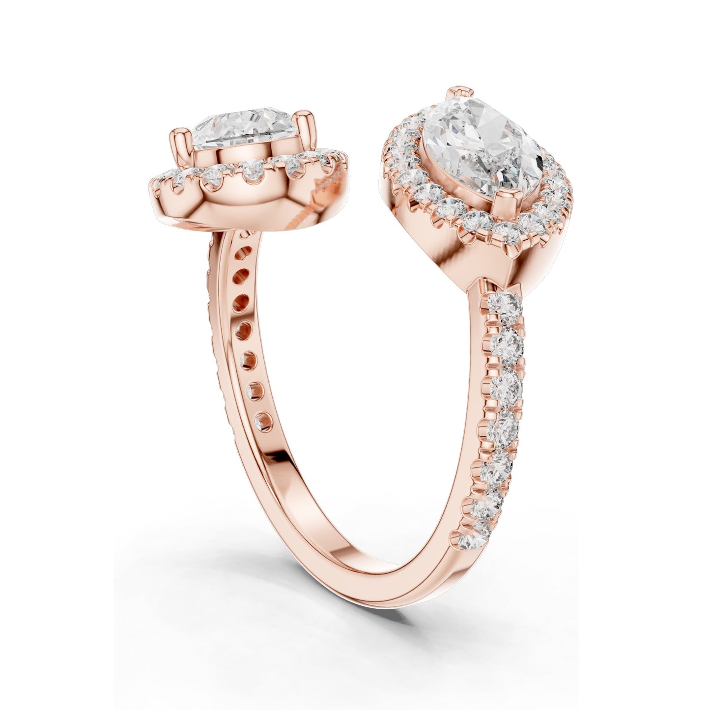 2.63 CT Pear-Shaped Lab Diamond Halo Ring for Women | VVS-VS EF Clarity | 18KT, 14KT, 10KT Gold & 925 Silver | Rose, Yellow, White Gold & Moissanite Options