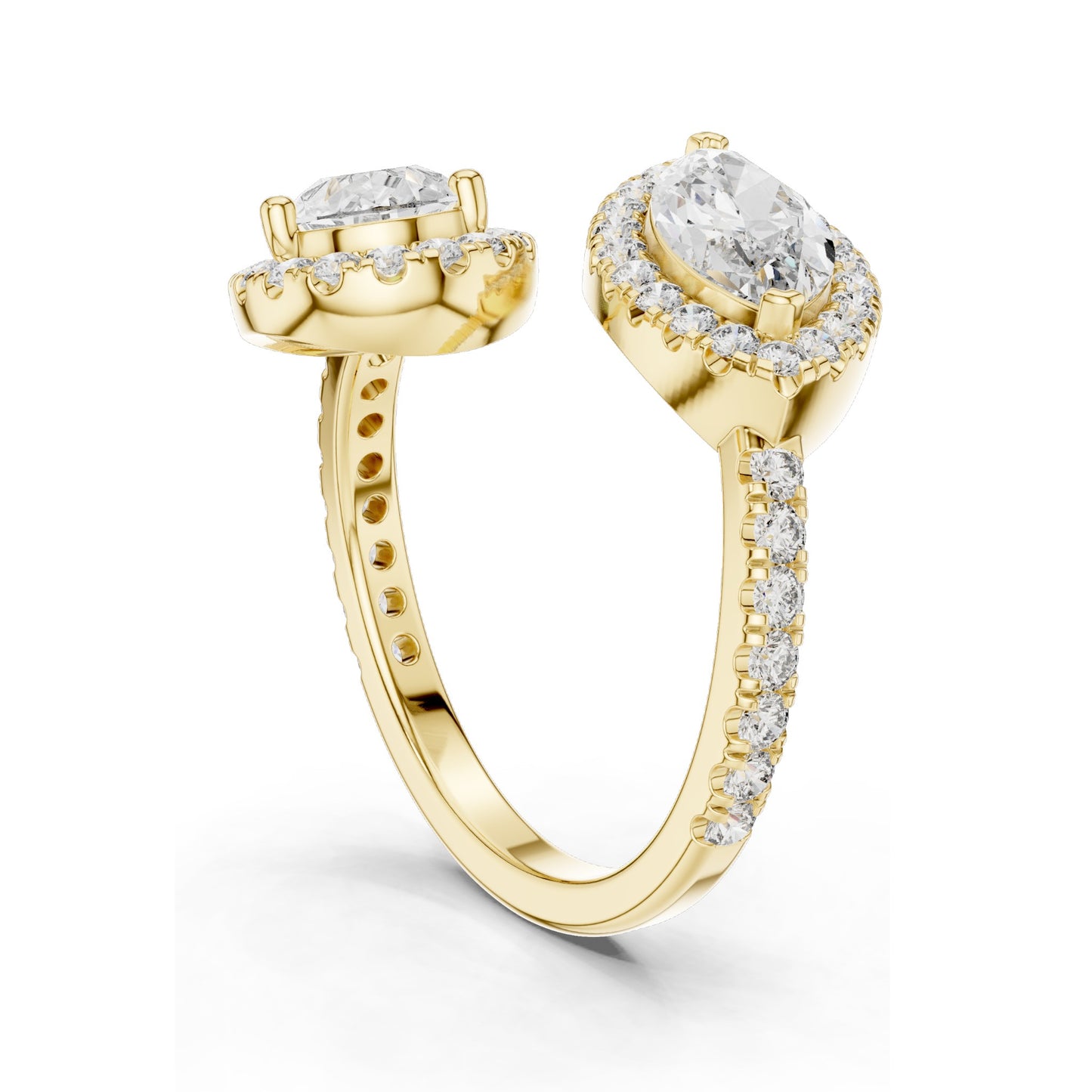 2.63 CT Pear-Shaped Lab Diamond Halo Ring for Women | VVS-VS EF Clarity | 18KT, 14KT, 10KT Gold & 925 Silver | Rose, Yellow, White Gold & Moissanite Options