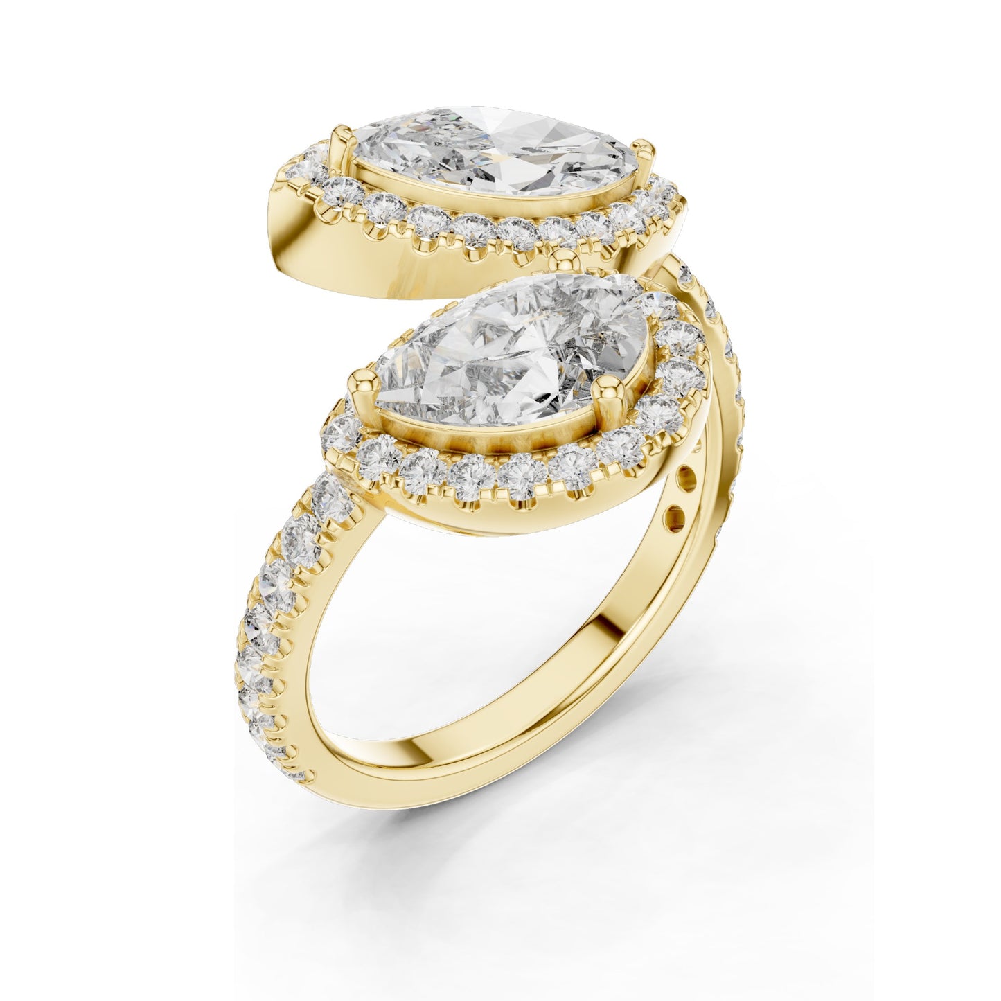 2.63 CT Pear-Shaped Lab Diamond Halo Ring for Women | VVS-VS EF Clarity | 18KT, 14KT, 10KT Gold & 925 Silver | Rose, Yellow, White Gold & Moissanite Options