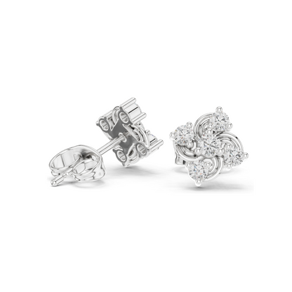 0.33 CT Lab Diamond Floral Cluster Earrings | VVS-VS EF CVD Diamonds | 18KT, 14KT, 10KT Gold & 925 Silver | Rose, Yellow, White Gold | Moissanite Option