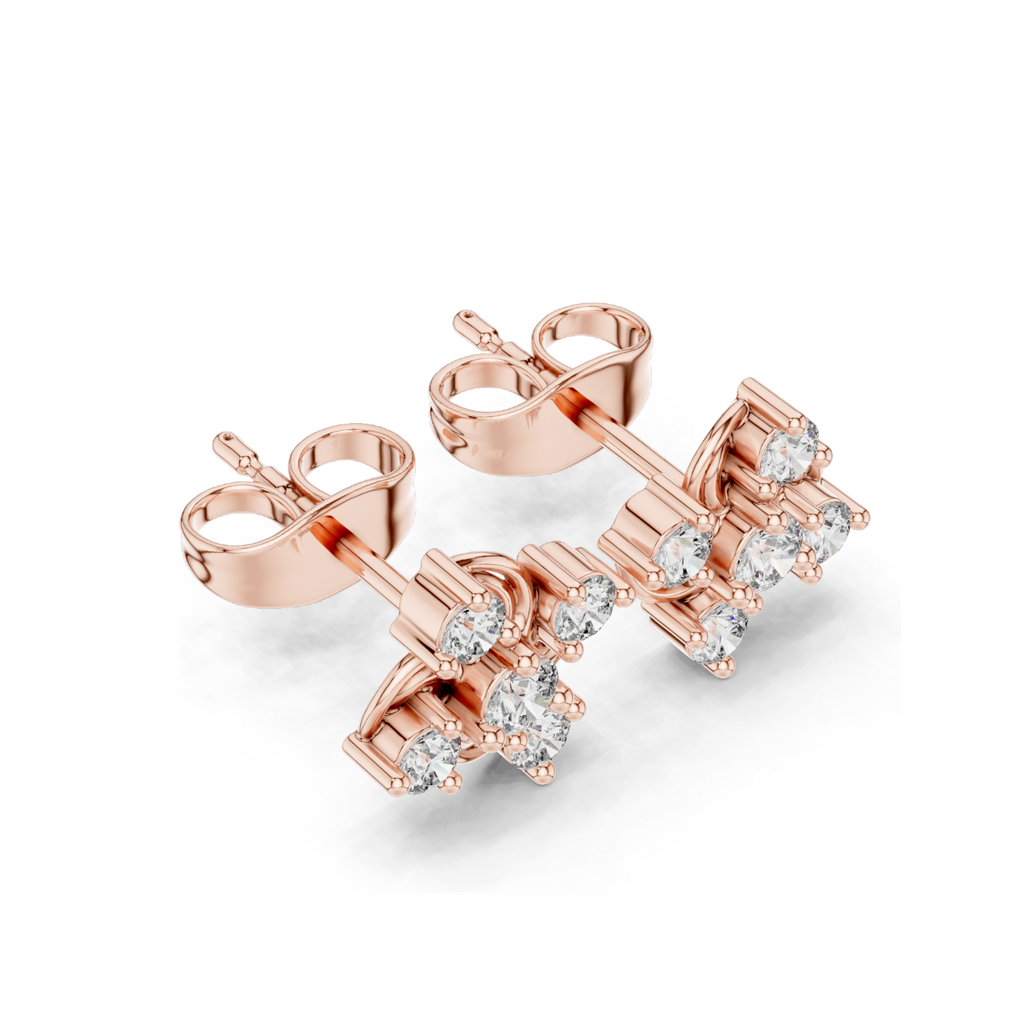 0.33 CT Lab Diamond Floral Cluster Earrings | VVS-VS EF CVD Diamonds | 18KT, 14KT, 10KT Gold & 925 Silver | Rose, Yellow, White Gold | Moissanite Option
