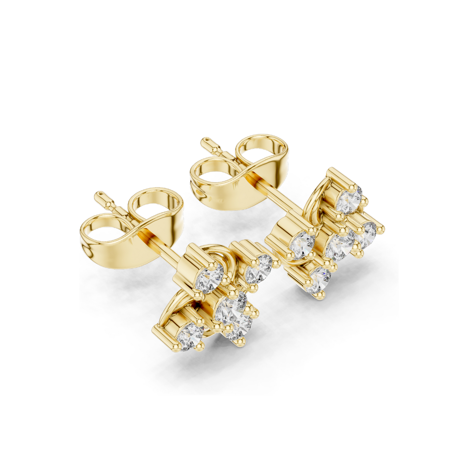 0.33 CT Lab Diamond Floral Cluster Earrings | VVS-VS EF CVD Diamonds | 18KT, 14KT, 10KT Gold & 925 Silver | Rose, Yellow, White Gold | Moissanite Option