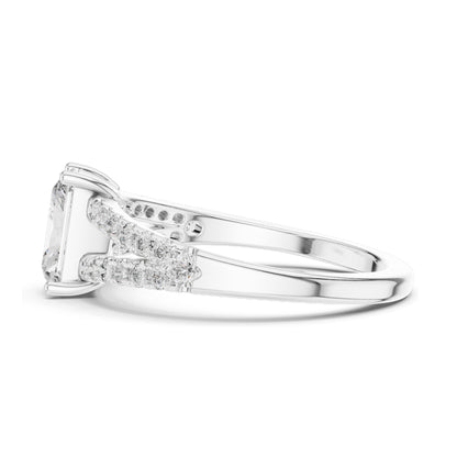 0.29 CT Princess Cut Lab Diamond Engagement Ring | VVS-VS EF Clarity | 18KT, 14KT, 10KT Gold & 925 Silver | Rose, Yellow, White Gold & Moissanite Options