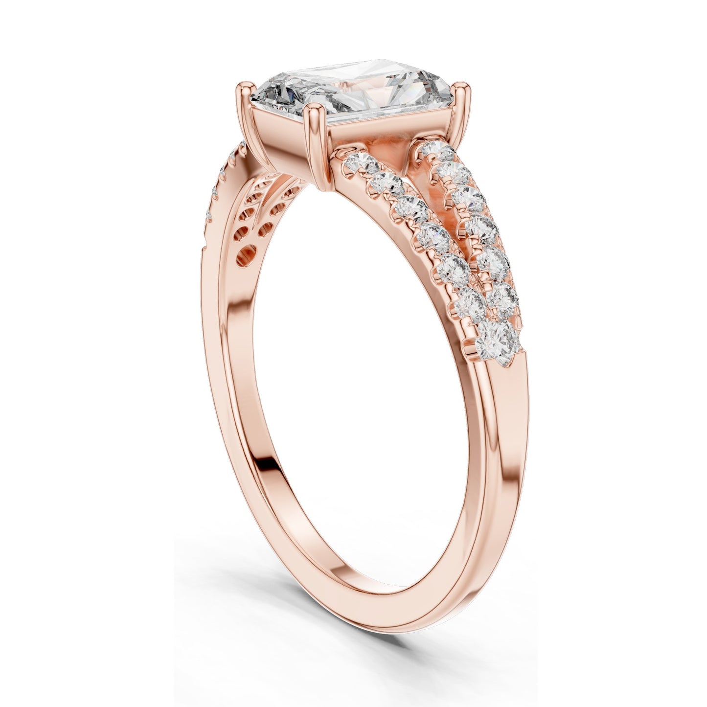 0.29 CT Princess Cut Lab Diamond Engagement Ring | VVS-VS EF Clarity | 18KT, 14KT, 10KT Gold & 925 Silver | Rose, Yellow, White Gold & Moissanite Options