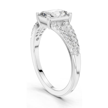 0.29 CT Princess Cut Lab Diamond Engagement Ring | VVS-VS EF Clarity | 18KT, 14KT, 10KT Gold & 925 Silver | Rose, Yellow, White Gold & Moissanite Options