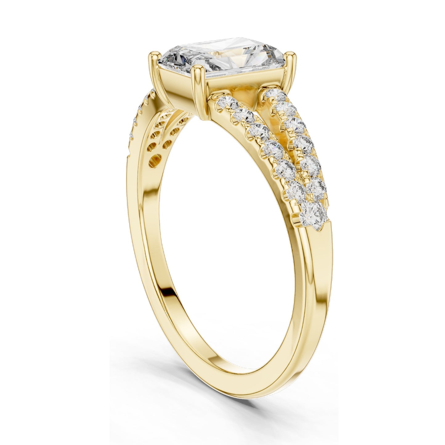 0.29 CT Princess Cut Lab Diamond Engagement Ring | VVS-VS EF Clarity | 18KT, 14KT, 10KT Gold & 925 Silver | Rose, Yellow, White Gold & Moissanite Options