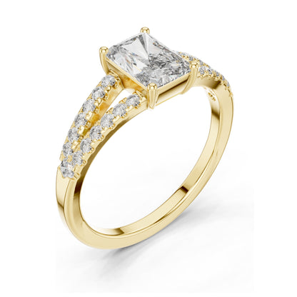 0.29 CT Princess Cut Lab Diamond Engagement Ring | VVS-VS EF Clarity | 18KT, 14KT, 10KT Gold & 925 Silver | Rose, Yellow, White Gold & Moissanite Options