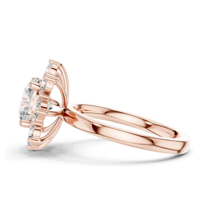 2.736 CT Round Brilliant Lab Diamond Halo Ring for Women | VVS-VS EF Clarity | 18KT, 14KT, 10KT Gold & 925 Silver | Rose, Yellow, White Gold & Moissanite Options