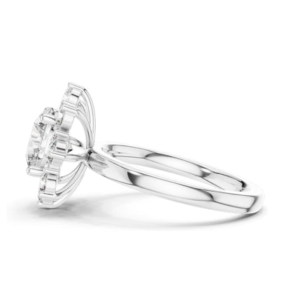 2.736 CT Round Brilliant Lab Diamond Halo Ring for Women | VVS-VS EF Clarity | 18KT, 14KT, 10KT Gold & 925 Silver | Rose, Yellow, White Gold & Moissanite Options