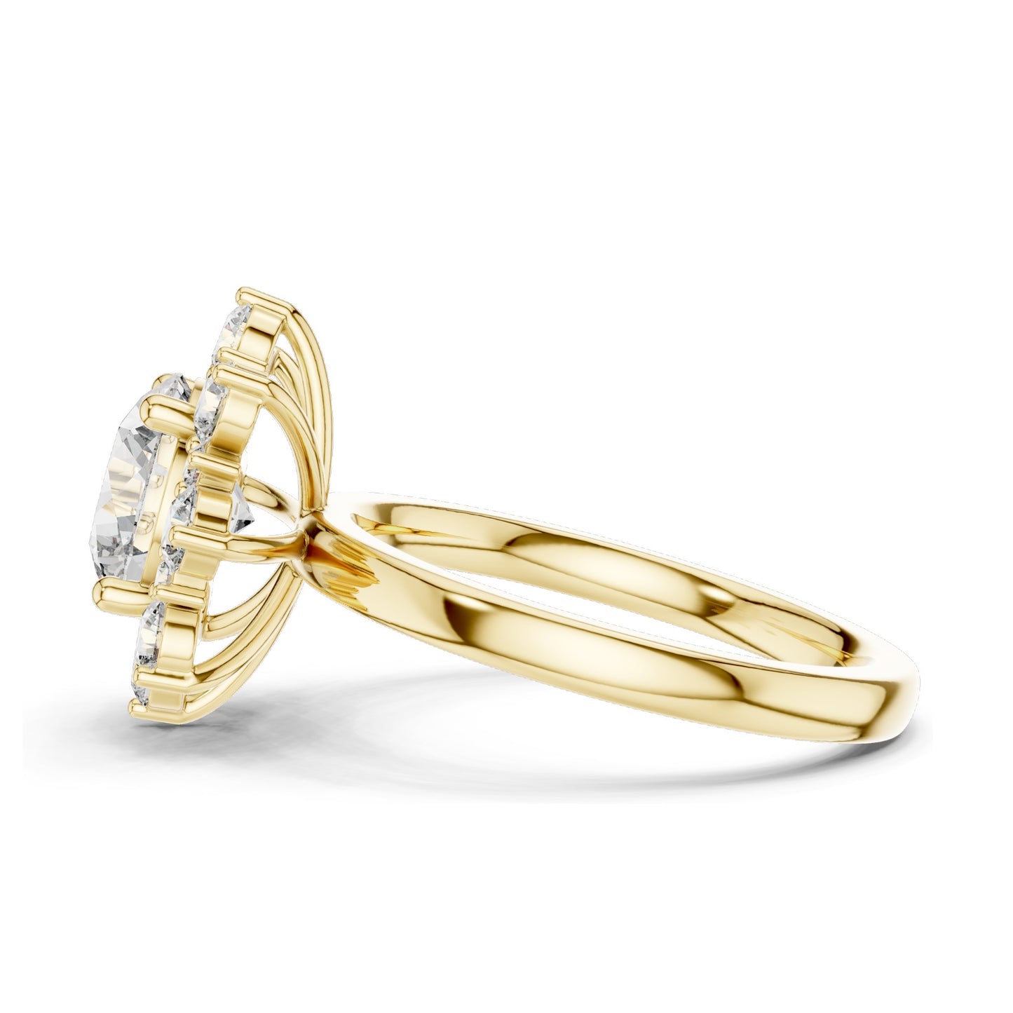 2.736 CT Round Brilliant Lab Diamond Halo Ring for Women | VVS-VS EF Clarity | 18KT, 14KT, 10KT Gold & 925 Silver | Rose, Yellow, White Gold & Moissanite Options