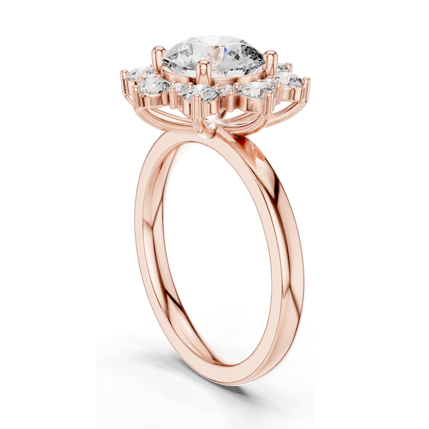 2.736 CT Round Brilliant Lab Diamond Halo Ring for Women | VVS-VS EF Clarity | 18KT, 14KT, 10KT Gold & 925 Silver | Rose, Yellow, White Gold & Moissanite Options