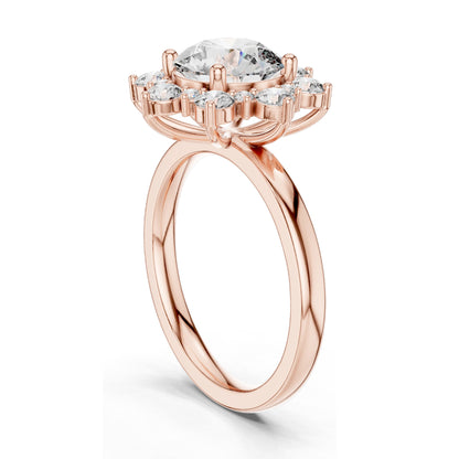 2.736 CT Round Brilliant Lab Diamond Halo Ring for Women | VVS-VS EF Clarity | 18KT, 14KT, 10KT Gold & 925 Silver | Rose, Yellow, White Gold & Moissanite Options