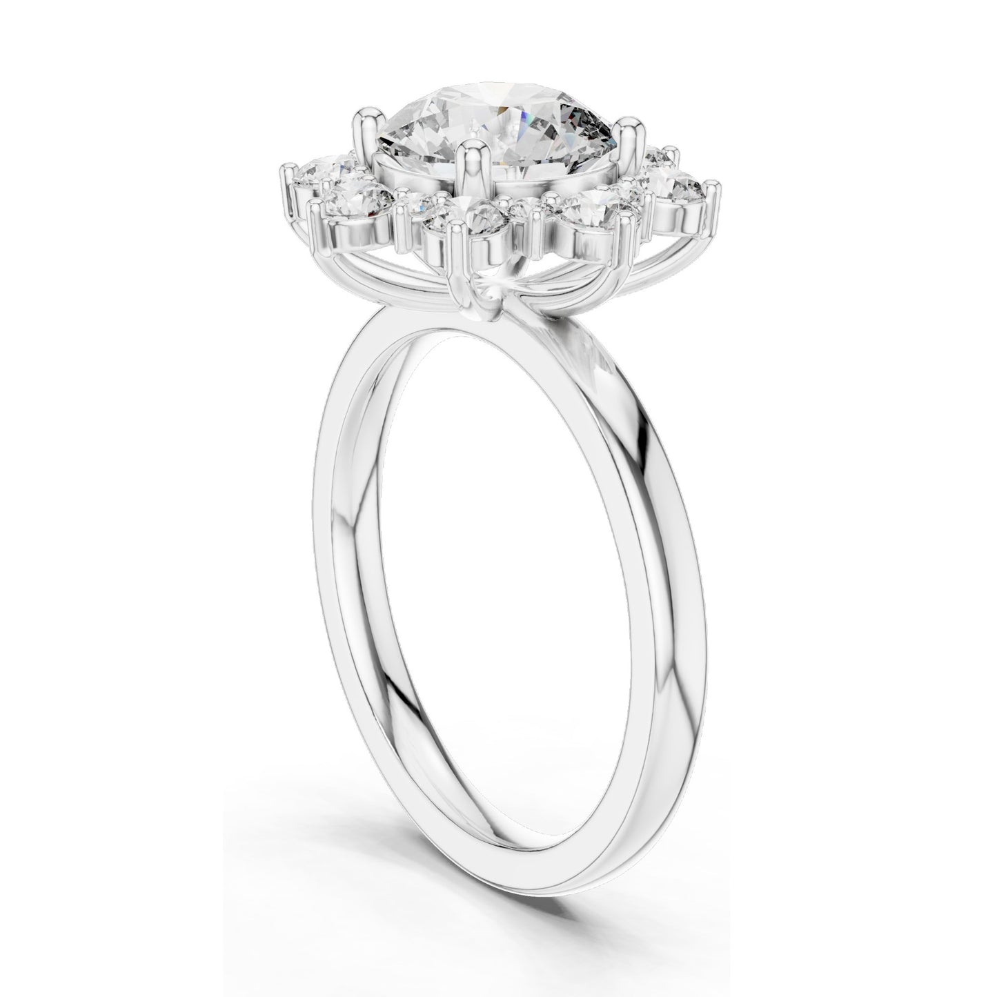 2.736 CT Round Brilliant Lab Diamond Halo Ring for Women | VVS-VS EF Clarity | 18KT, 14KT, 10KT Gold & 925 Silver | Rose, Yellow, White Gold & Moissanite Options