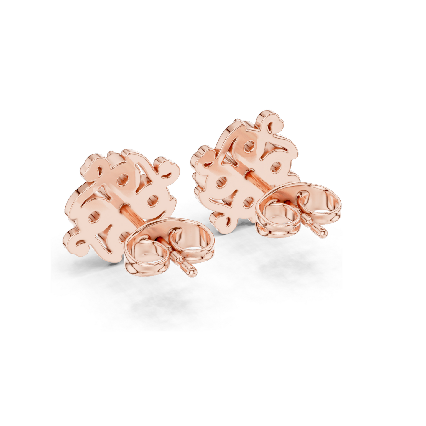 0.37 CT Lab Diamond Floral Stud Earrings | Round Brilliant Cut | VVS–VS EF Clarity | 18KT, 14KT, 10KT Gold & 925 Silver | Rose, Yellow & White Gold | Moissanite Option
