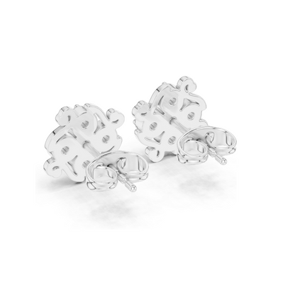 0.37 CT Lab Diamond Floral Stud Earrings | Round Brilliant Cut | VVS–VS EF Clarity | 18KT, 14KT, 10KT Gold & 925 Silver | Rose, Yellow & White Gold | Moissanite Option