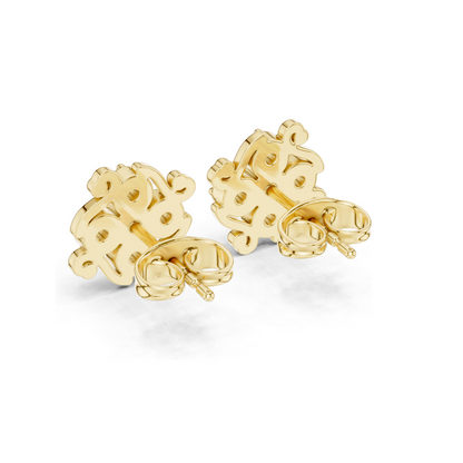 0.37 CT Lab Diamond Floral Stud Earrings | Round Brilliant Cut | VVS–VS EF Clarity | 18KT, 14KT, 10KT Gold & 925 Silver | Rose, Yellow & White Gold | Moissanite Option