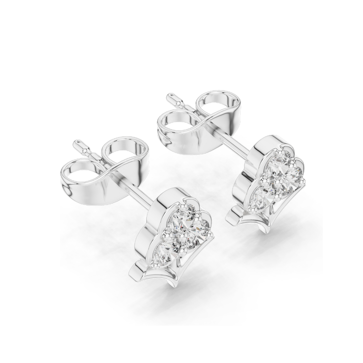 0.30 CT Lab Diamond Floral Stud Earrings | VVS-VS EF CVD Diamonds | 18KT, 14KT, 10KT Gold & 925 Silver | Rose, Yellow, White Gold & Moissanite Options